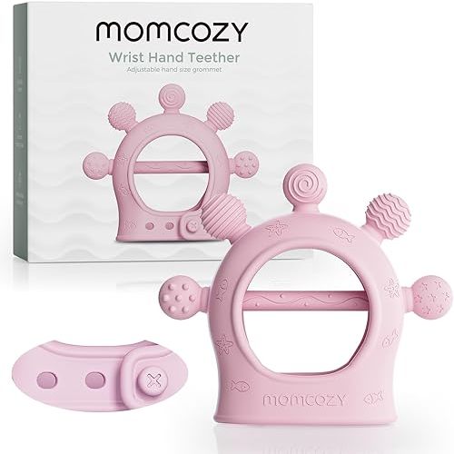 Momcozy Baby Teether Toys | Baby Teething Toys | Baby Teething Relief | Food Grade Silicone Teether Baby Toys | Baby Teether 0-6 Months | Teething Toy 6-12 Months | Baby Essential | Pink