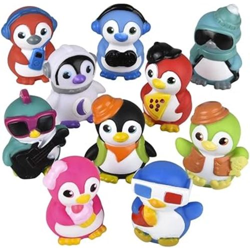 Ten 2" Sea Animals Rubber Bath Toys with Costumes (Penguins in Costumes)