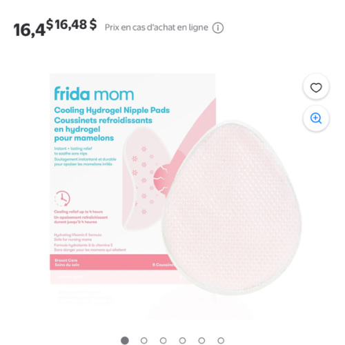 Frida Mom - Coussinets d'allaitement, coussinets rafraîchissants en hydrogel pour hydrater et apaiser les mamelons douloureux, essentiels pour l'allaitement, lot de 8 8 comptes - Walmart.ca