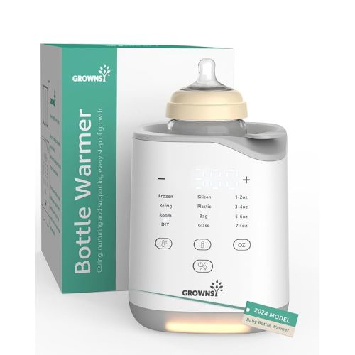 Bottle Warmer, 2024 Fast Baby Bottle Warmer for Breastmilk & Formula, Smart Temperature Control, with Timer, Thaw, Food Heater, Night Light, Calentador De Biberones for All Bottles - Grey