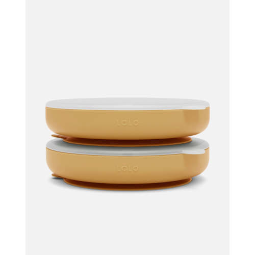 Suction Plate + Lid - Honey / 2 Pack