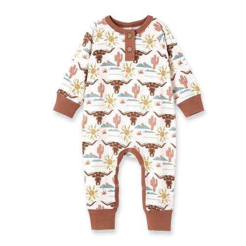 Happy Trails Bamboo Henley Romper – August + Willow