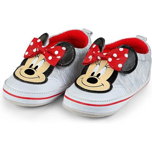 Disney Minnie Mouse Heather Infant Shoes - 3D Bow Easy Velcro in and Out - Size 9-12Months