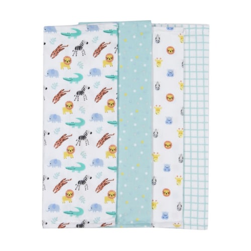 4 Pack Organic Cotton Burping Cloths - Anko