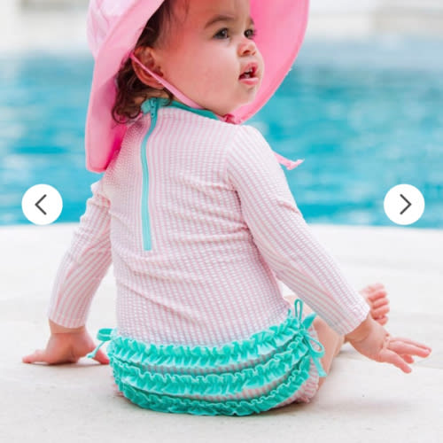 Seersucker Long Sleeve One Piece Rash Guard