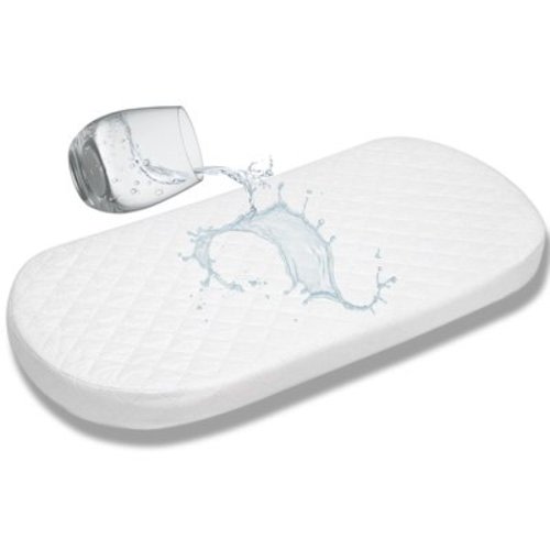 First Essentials Baby Bassinet Cradle Mattress Oval 13" x 29" Foam Waterproof Padded Design