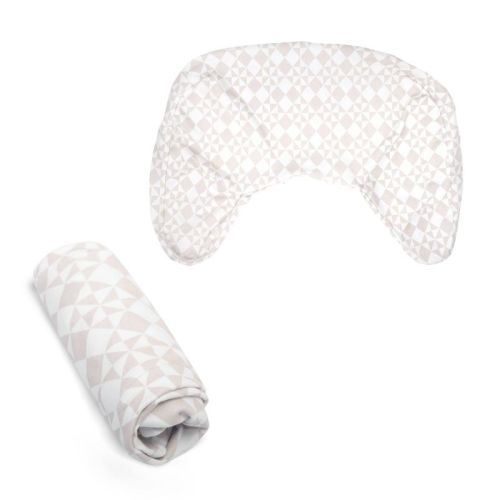 Boppy Nursing Pillow Organic Cotton Cover - Beige Check Quilt