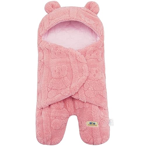 BlueSnail Comfortable Swaddling Blanket,Breathable and Soft Newborn Receiving Blanket (Pink Bear)