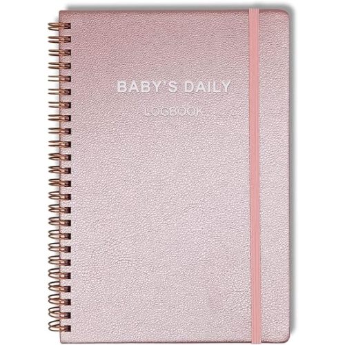 Baby's Daily Log Book - Baby Planner for Newborn with 152 Pages for Feed, Sleeping, Diaper, Awake Time to Track Baby's Schedule - Rose PU Cover