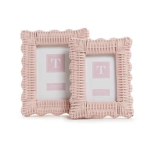 Two's Company Women's Wicker Weave Set of 2 Photo Frames