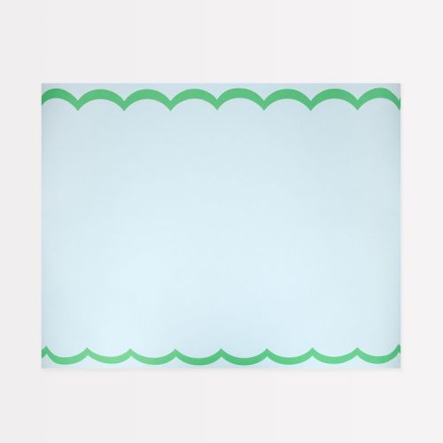 Meri Meri Scalloped Edge Blue Green Table Runner (Pack of 1)