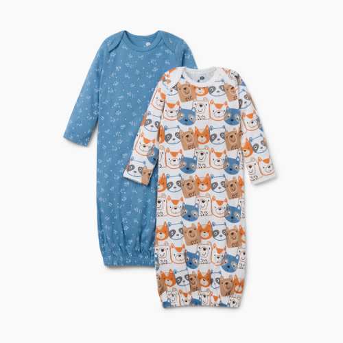 Small Story 2-Pack Gown - Critter Friends, 0-6 M