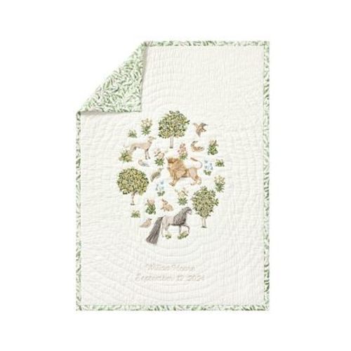 Morris & Co Owl Willow Baby/Toddler Quilt ,36 x 50, Green Multi