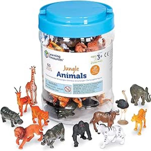 Amazon.com: Learning Resources Jungle Animal Counters, Educational Counting and Sorting Toy, Classroom Desk Pets, Plastic Animal Figurines, Jungle Animals, Set of 60, Ages 3+ : Toys & Games