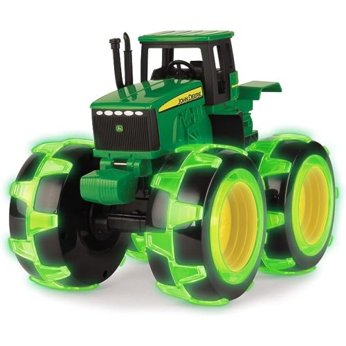 John Deere Tractor - Monster Treads Lightning Wheels - Motion Activated Light Up Monster Truck Toy - John Deere Tractor Toys - Monster Trucks for Boys and Girls - Ages 3 Years and Up - Standard - Green