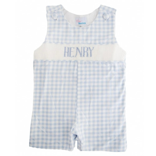 Smocked Blue Gingham - Custom Anderson Jon Jon (Henry, 6 Months)