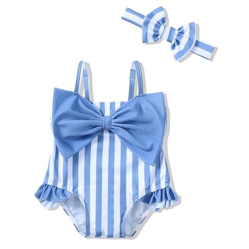 Mioglrie Baby Girl Swimsuit Newborn Girl Bikini Toddler 0 3 6 9 12 Months Summer Sleeveless One Piece Bathing Suit