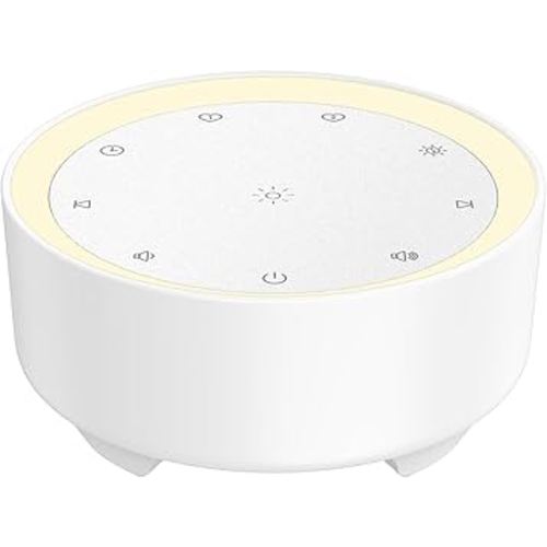 Kipcush Sound Machine & Night Light for Adults, Baby, Kids. White Noise Machine with 20 Soothing Sleep Sounds. Small Size & Portable Design for Bedroom, Office, Travel. Favorites Buttons, Timer