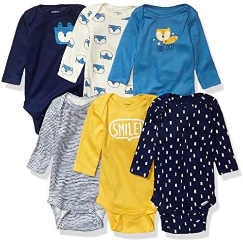 Gerber Baby Boys' 6-Pack Long-Sleeve Onesies Bodysuit