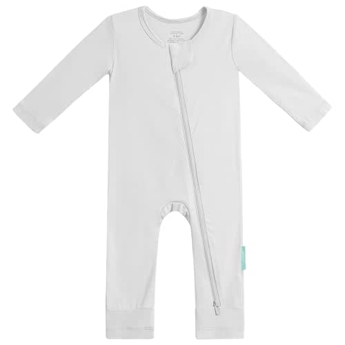PurComfy Baby Long Sleeve Romper Jumpsuit, Premium Soft Rayon One Piece Pajamas Boy Girl 2-Way Zipper Coverall Sleeper