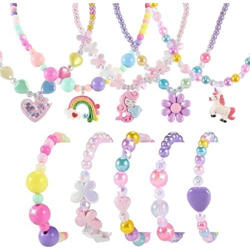 Faburo Kids Jewelry for Girls, Necklaces, Rings, Bracelets, Little Girls Jewelry Kids Necklace Rings for girls, Kid Bracelets Necklace Birthday Gift Age 2 4 6 8
