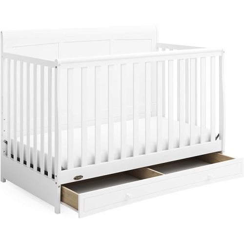 Graco Asheville 5-in-1 Convertible Crib with Drawer – GREENGUARD Gold Certified - WHITE