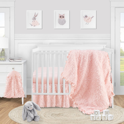 Sweet Jojo Designs Rose Pink 4 Piece Crib Bedding Set & Reviews | Wayfair