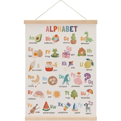 Alphabet Poster Hanger, Alphabet ABC Chart Nursery Decor Wall Decor, Toddler Learning Posters, Educational Posters Wall Art Wall Hanging Banner Farmhouse Living Room Playroom Home Baby Room Decor