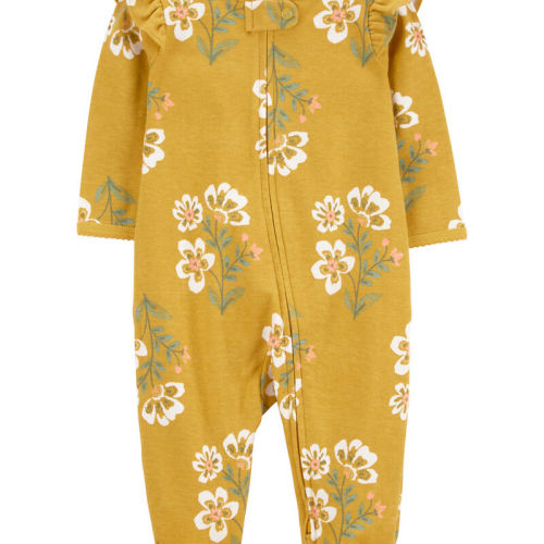 Mustard Baby Floral 2-Way Zip Cotton Sleep & Play | carters.com