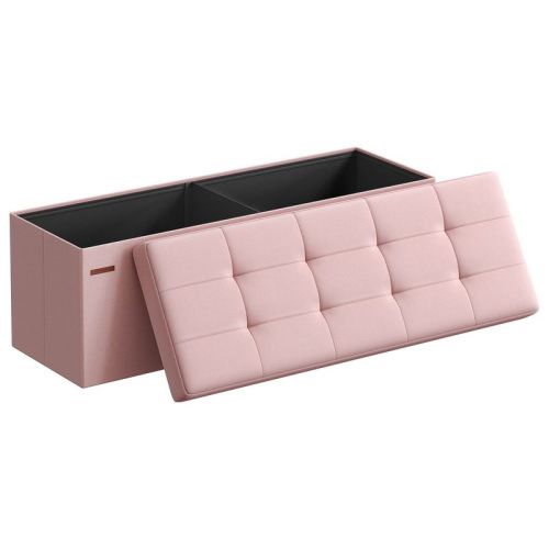 43" Storage Ottoman Bench Hold up to 660lb Ottoman with Storage Beige