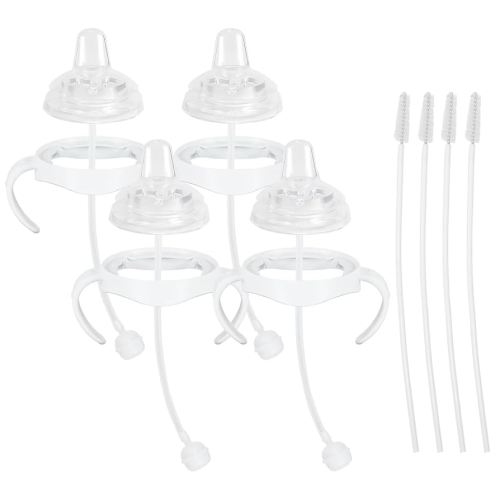 Sippy Cup Soft Spout Conversion Kit for Philips Avent Natural Baby Bottle, Bottle Handles and Weighted Straw - 4 Pack