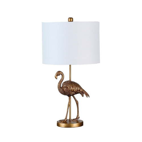 Lighting Fixtures, 26" Matte Gold Flamingo Resin Table Lamp, Table Lamps, Floor Lamps,