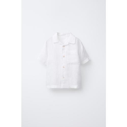 PLAIN 100% LINEN SHIRT - Ecru | ZARA United States
