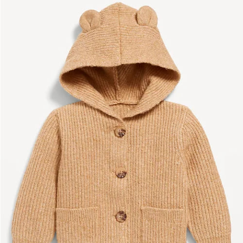 12-18mo - SoSoft Critter Ear Button-Front Sweater for Baby