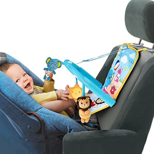 Itomoro Car Seat Toys for Infant, Baby Car Toys Rear Facing, Three Kickable and Playable Cute Dolls with Sounds, Car Toys for Babies 6-12 Months, Best Car Travel Companion