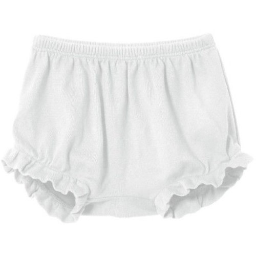 City Threads USA-Made Girls Soft Cotton Bloomer Diaper Cover, Color: White, Size: 0-3m