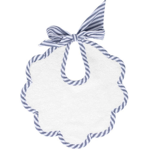 Scalloped Bib, Harbor Island Stripe - Louelle. | Maisonette