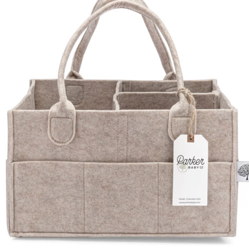 Parker Baby Diaper Caddy Nursery Storage Bin Car Organizer Oatmeal Regular
