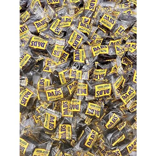 Dad's Root Beer Barrels - Rootbeer Barrels Hard Candy - 2 Pounds Bulk Bag (Approximately 100 count) - Old Fashioned Candies - Individually Wrapped Dad's Root Beer Barrels