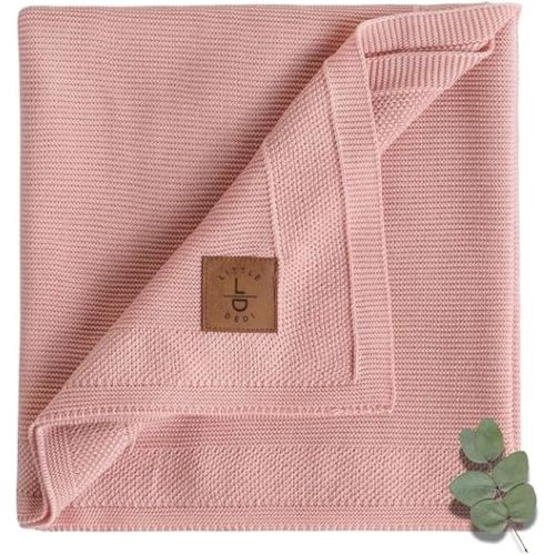 Hypoallergenic Silky Baby Blanket - 30x40 Inches Pink, Oeko-TEX® Certified, Thermal-Regulating, Soft Knit for Girls & Boys - Swaddle or Toddler Blanket, Dua