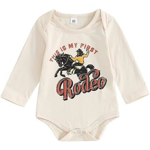 SAYOO Western Baby Girls Boys Bodysuit Clothes Country Cowboy Cowgirl Funny Cute Infant Creeper One-Piece Baby Bodysuit