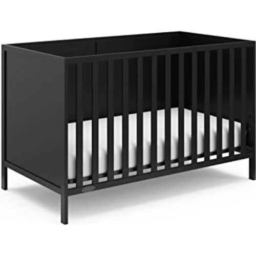 Graco Theo 3-in-1 Convertible Crib (Black) - GREENGUARD Gold Certified, Converts to Toddler Bed & Daybed, Fits Standard Full-Size Crib Mattress, 4 Adjustable Mattress Heights
