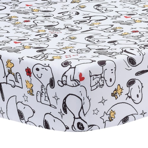 Snoopy Love Fitted Crib Sheet