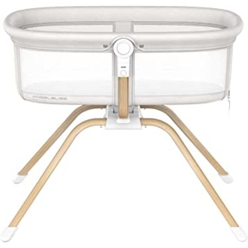 ANGELBLISS 3 in 1 Rocking Bassinet & Baby Bassinet Bedside Sleeper, One-Second Convert Travel Portable Bassinet Newborn Baby (White)