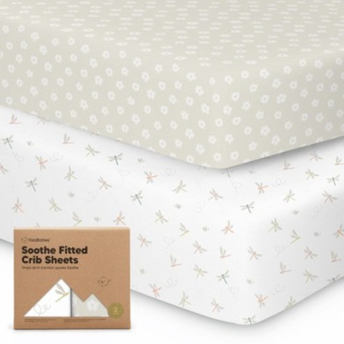 KeaBabies 2pk Soothe Fitted Crib Sheets Neutral, Organic Baby Crib Sheets, Fits Standard Nursery Baby Mattress, Color: Meadow