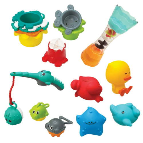 Free Shipping! Infantino Splish & Splash Sea Animals Bath Play Set, 0-36 Months, 17-Piece Set