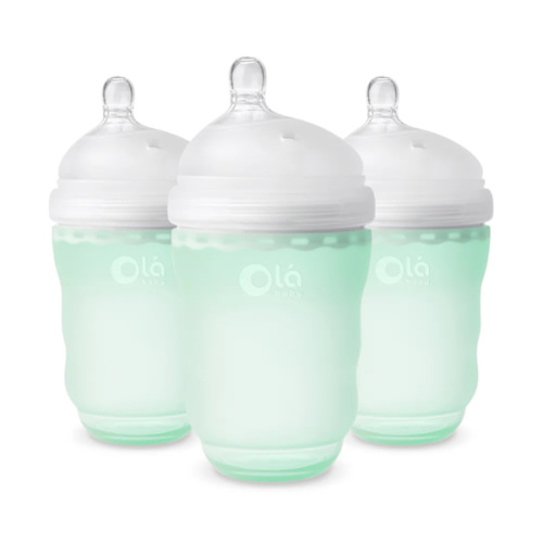 4oz BPA-free silicone baby bottles for Newborns, infants and babies 3 pack