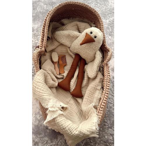 Handmade Organic Plush Duck Pillow: Baby Sleeping Companion