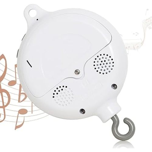 Crib Mobile Rotary Music Box, 35 Lullabies Crib Mobile Battery Operated Plays with 360° Rotating Hook Volume Adjustable(Battery Not Include)