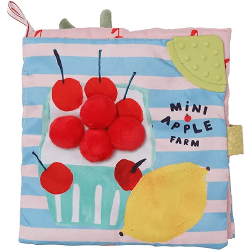 Manhattan Toy Mini-Apple Farm Soft Activity Crinkle Book for Baby & Toddler with Discovery Mirror and Textured Teether Multicolor